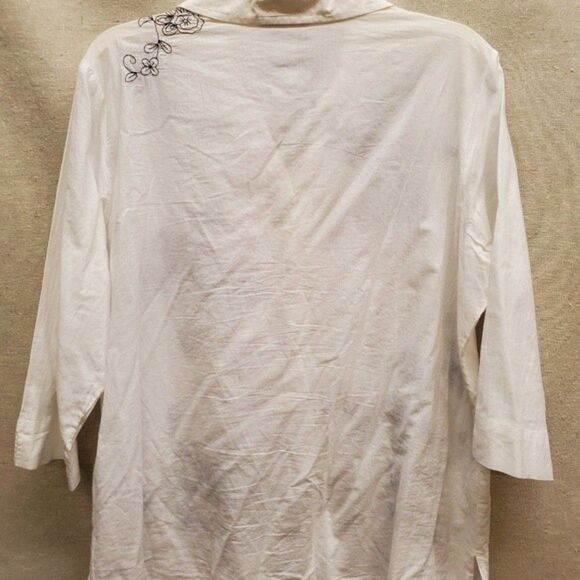 JM Collection Petite Ladies White Button Up Shirt in Size 14P - Picture 5 of 7